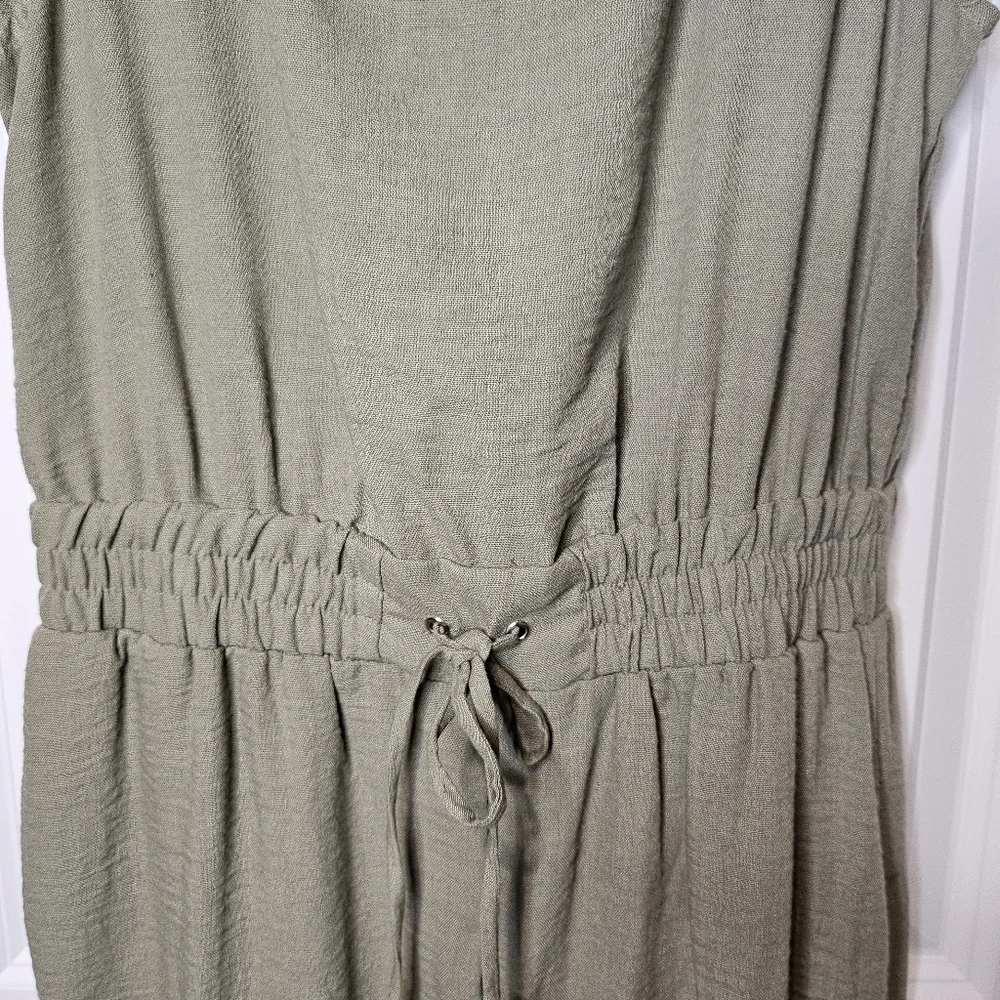As U Wish Y2K Juniors Green One Piece Cargo Lounge Jogger Jumpsuit Size M - Picture 5 of 9